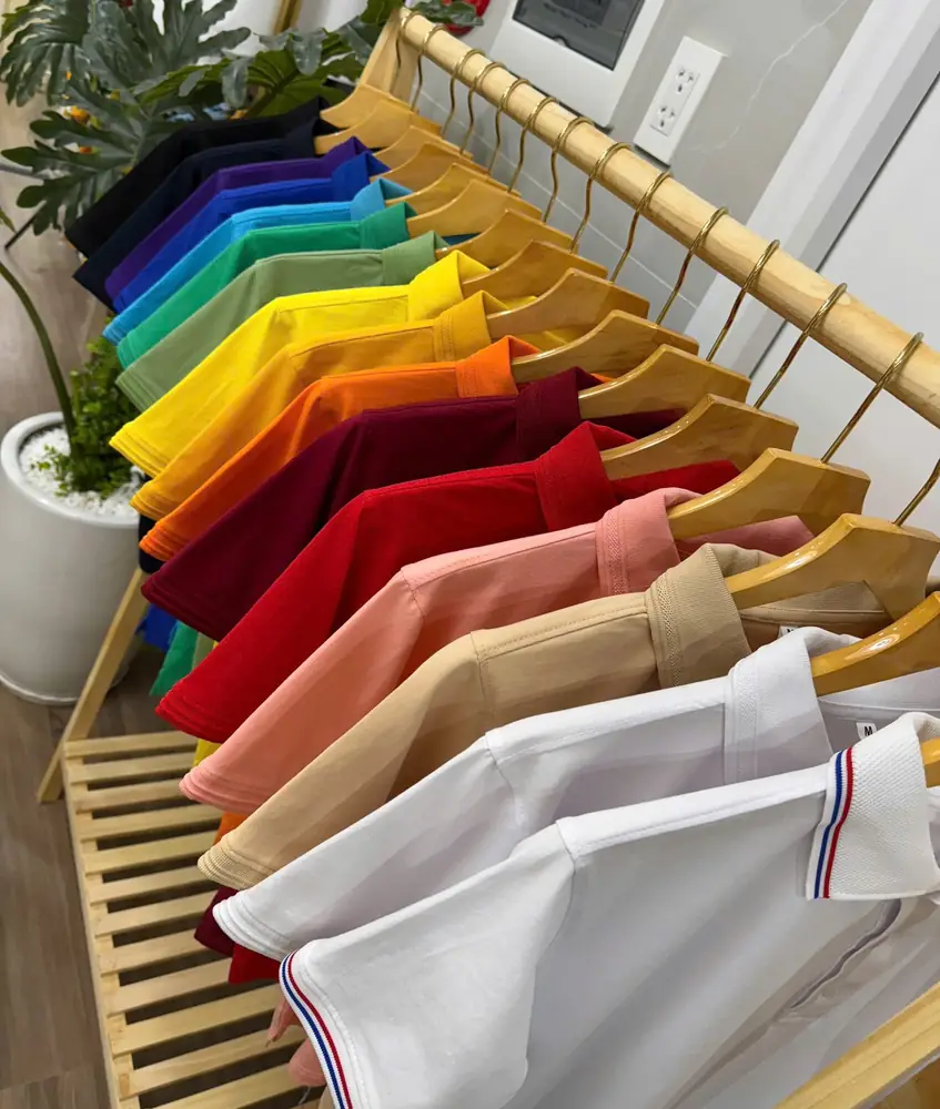 Dải màu áo thun trơn cotton lấy sỉ từ 10 áo