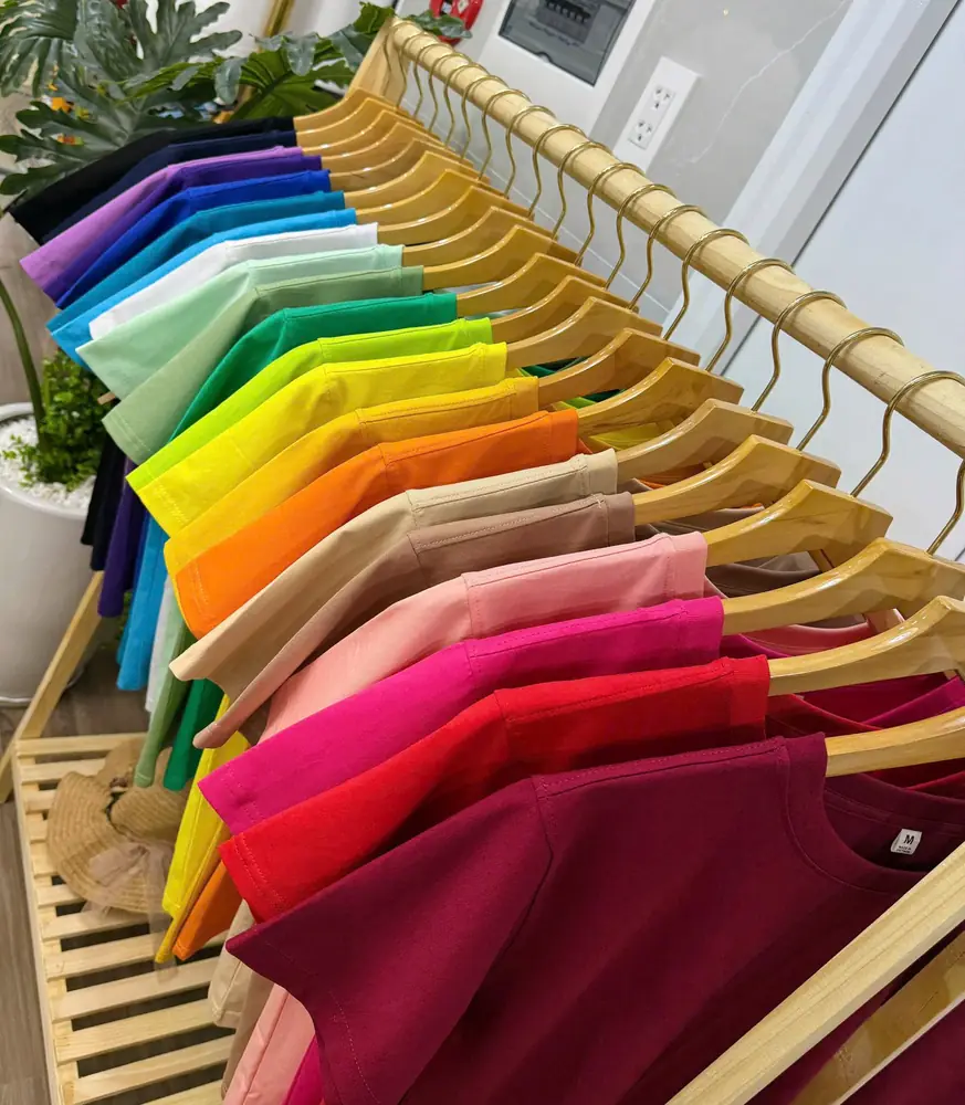 Cận cảnh vải cotton của phôi áo thun trơn
